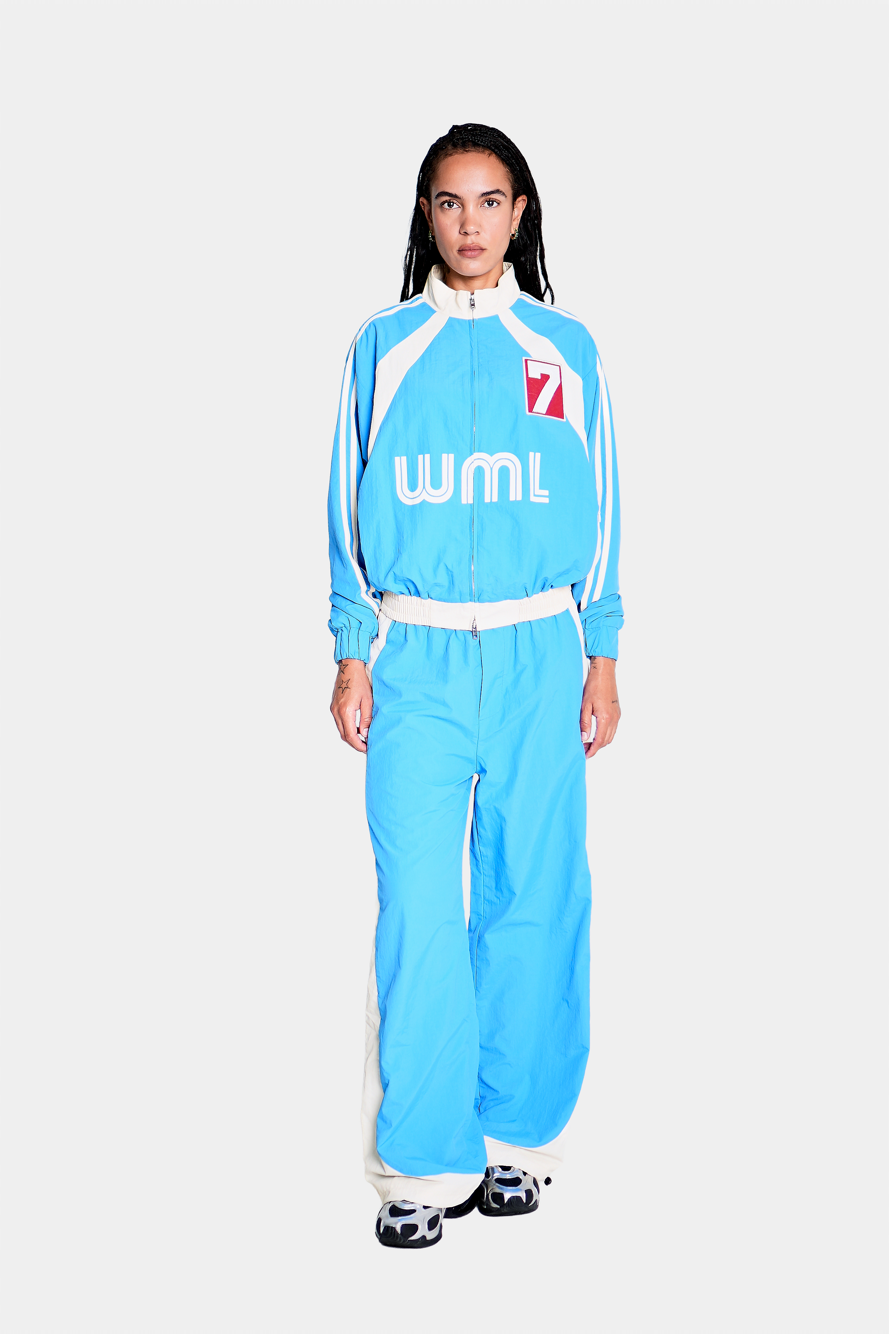 7th Club Track Jacket – Blue/Cream