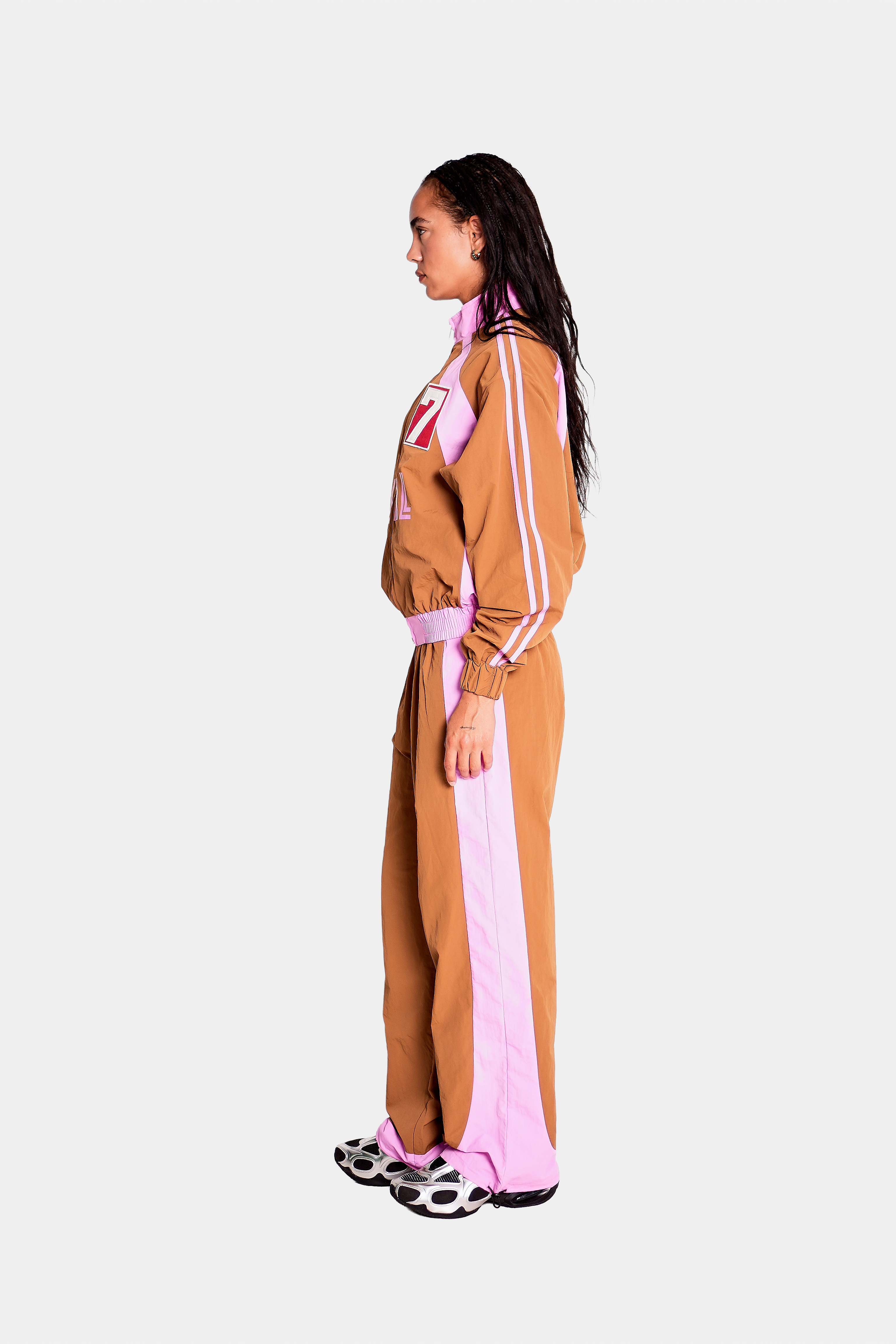 7th Club Track Pant – Brown/Pink