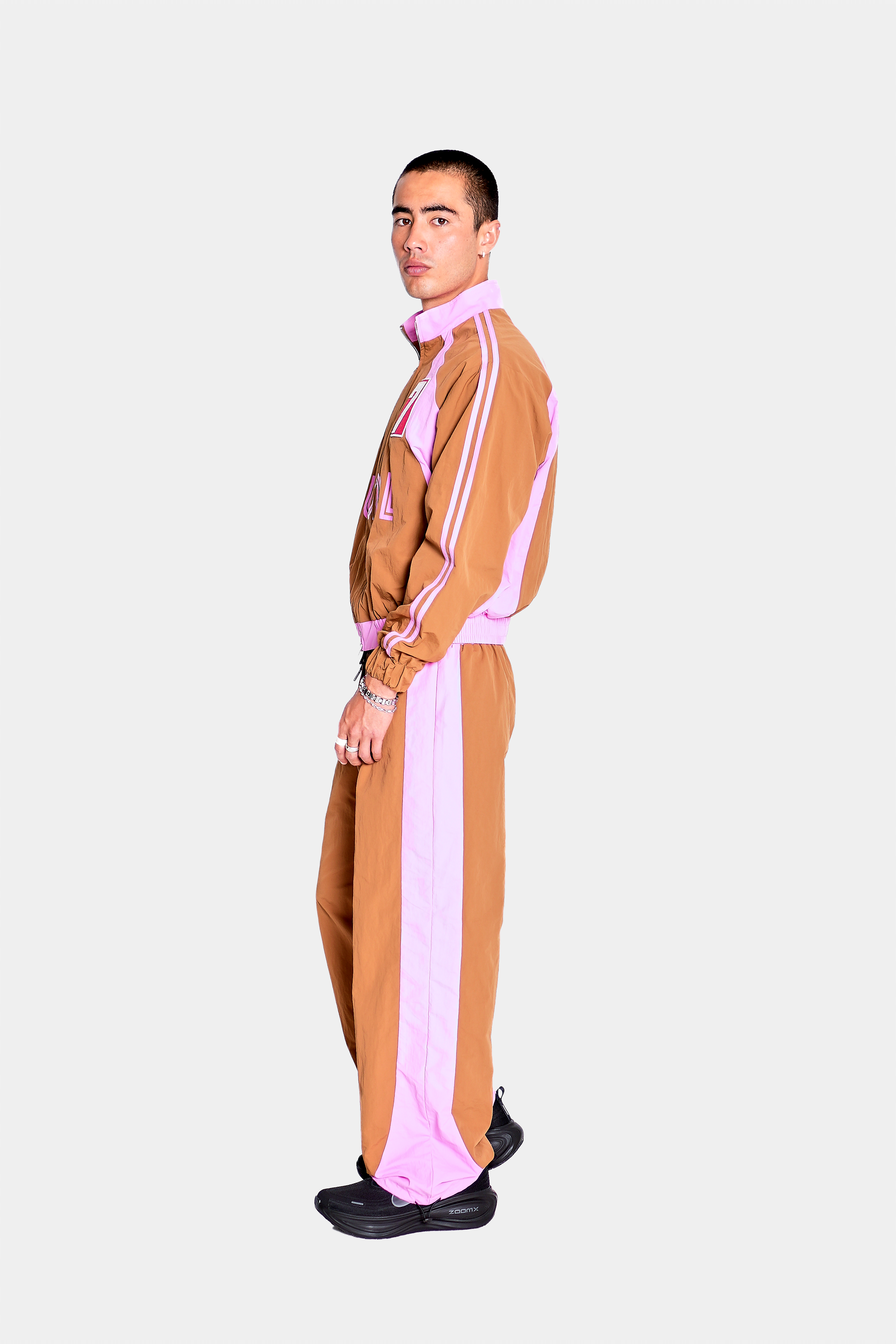 7th Club Track Jacket – Brown/Pink