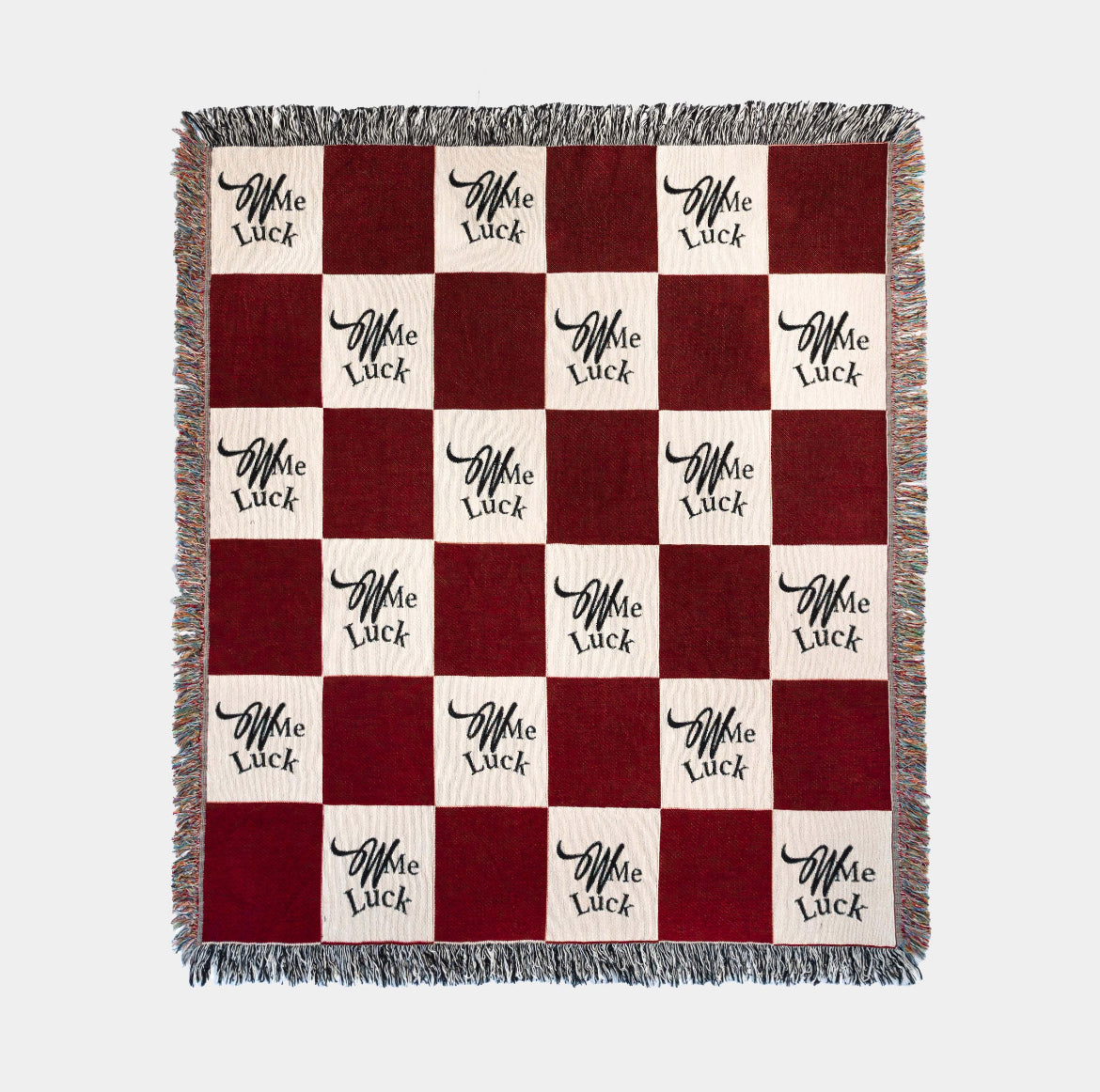 CHECKERED WOVEN THROW BLANKET