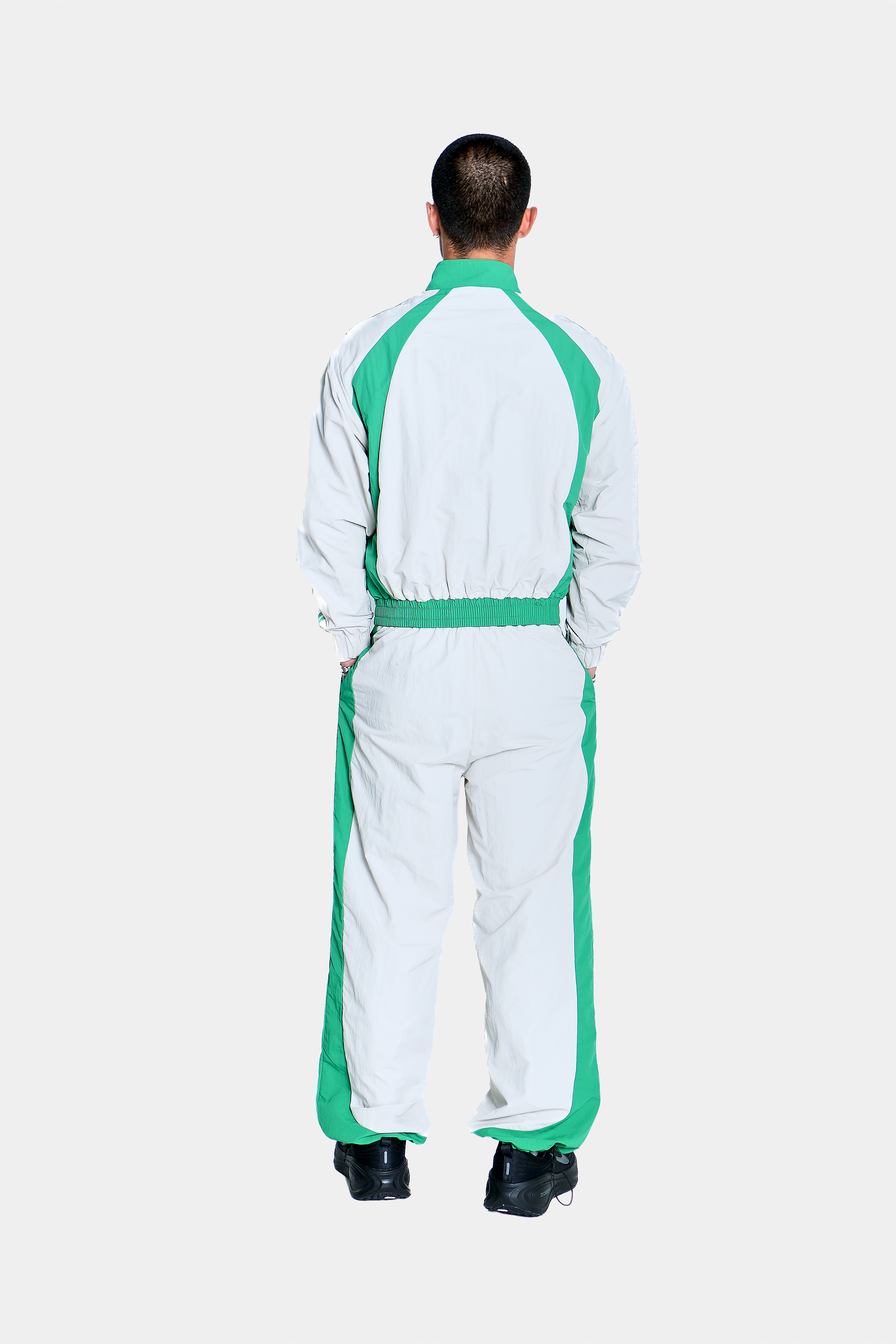 7th Club Track Jacket – Green/Heather Gray