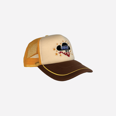 Lucky Cowboy Vintage Style Trucker (Brown)